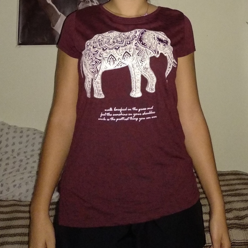 LC Waikiki brand Bordeaux Graphic Tee